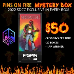 PiNS ON FiRE FiGPiN AP MYSTERY BOX AP SDCC DEADPOOL 60'S #902 MYSTERY BOX
