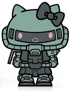 PiNS ON FiRE FiGPiN GUNDAM X HELLO KiTTY ZAKU II HELLO KiTTY #780 NYCC 2021 EXCLUSiVE FiGPiN SANRiO