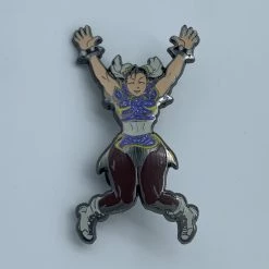 PiNS ON FiRE CHUN-Li BLUE GLiTTER VARiANT WiNNiNG POSE STREET FiGHTER 2 TURBO UDON EXCLUSiVE ENAMEL PiN