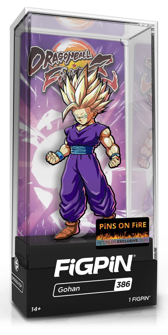 FiGPiN DRAGON BALL FiGHTERZ GOHAN #386 PiNS ON FiRE EXCLUSiVE 1:4 GLiTTER VARiANT PiNS ON FiRE EXCLUSiVES 3 FiGPiN DRAGON BALL FiGHTERZ GOHAN #386 PiNS ON FiRE EXCLUSiVE 1:4 GLiTTER VARiANT PiNS ON FiRE EXCLUSiVES